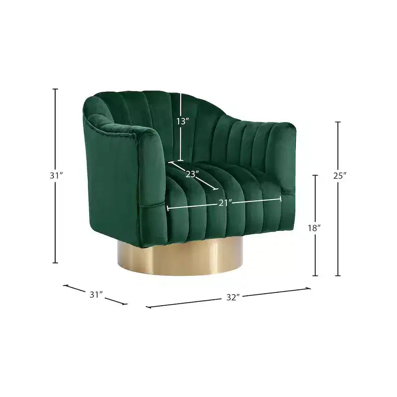 Meridian Furniture, fauteuil d'appoint en velours Farrah