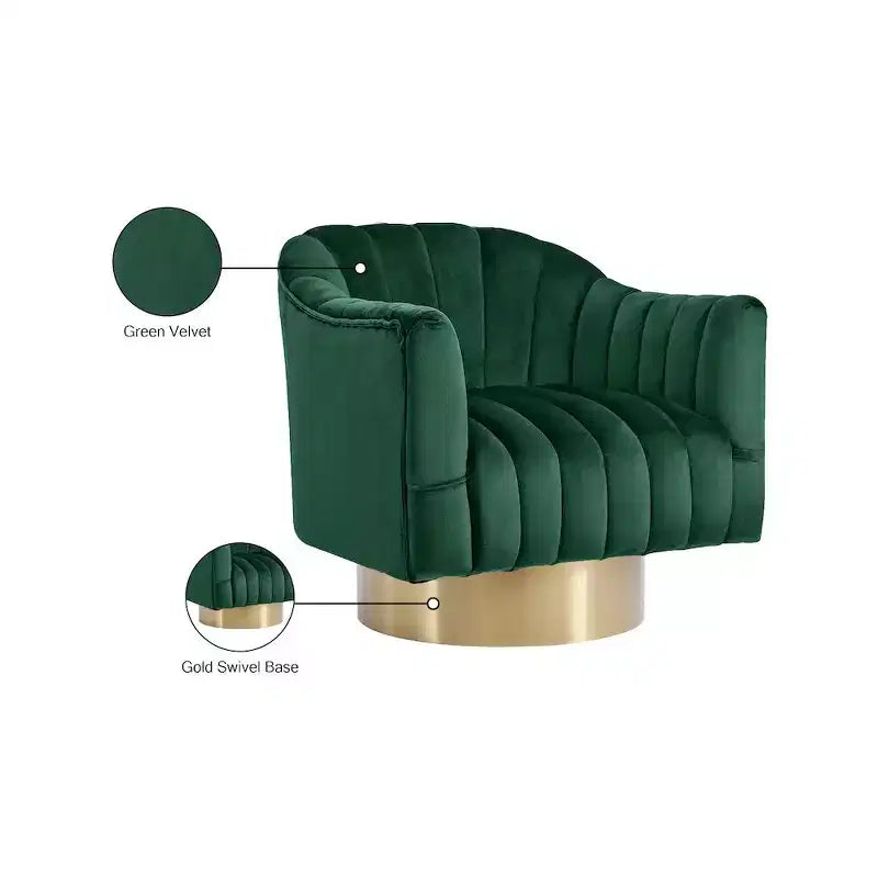 Meridian Furniture, fauteuil d'appoint en velours Farrah