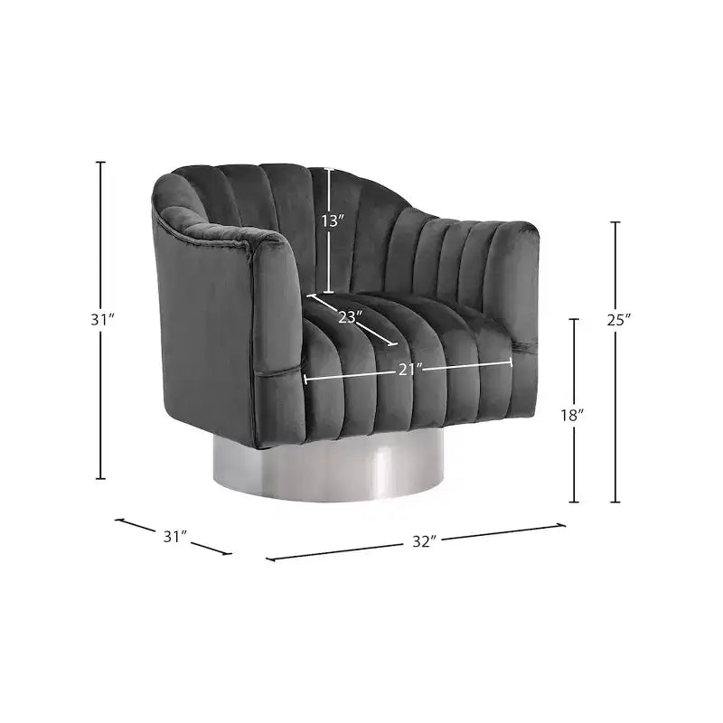 Meridian Furniture, fauteuil d'appoint en velours Farrah