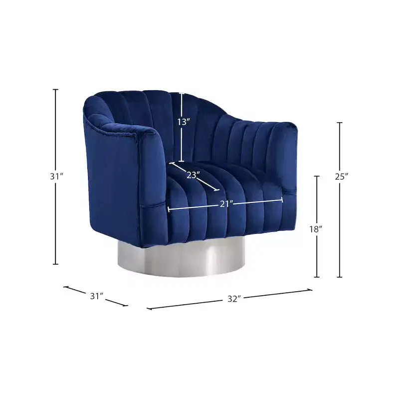 Meridian Furniture, fauteuil d'appoint en velours Farrah