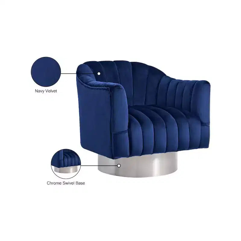 Meridian Furniture, fauteuil d'appoint en velours Farrah