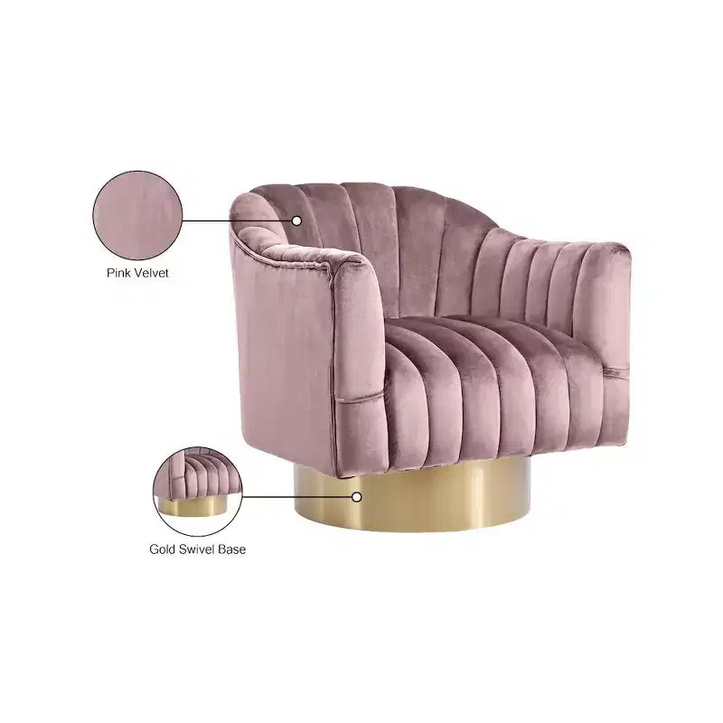 Meridian Furniture, fauteuil d'appoint en velours Farrah