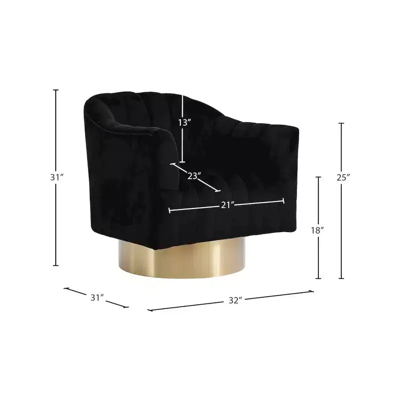 Meridian Furniture, fauteuil d'appoint en velours Farrah