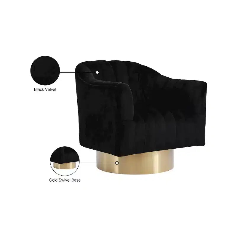 Meridian Furniture, fauteuil d'appoint en velours Farrah