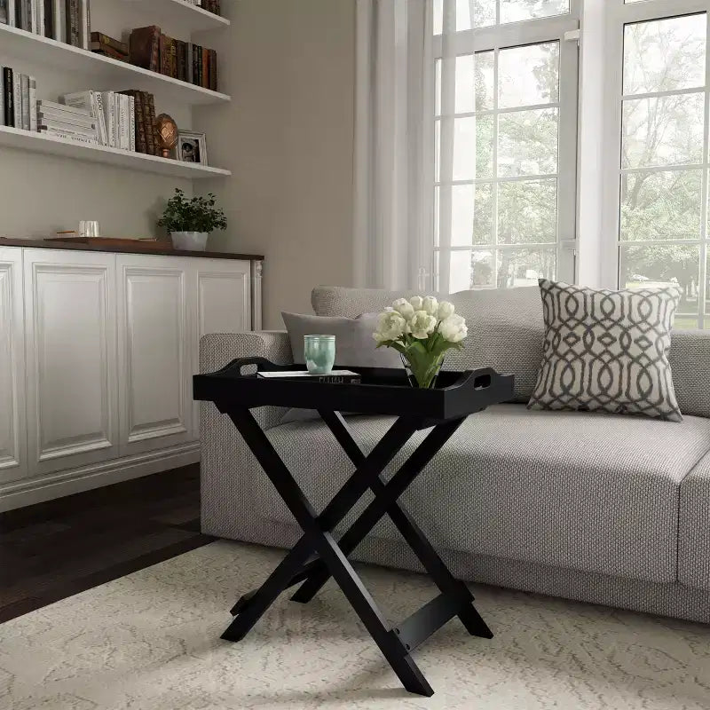 Table d'appoint pliante Lavish Home avec plateau amovible