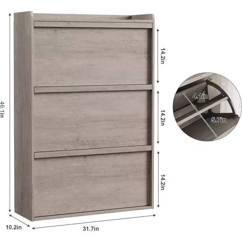 Meuble à chaussures Acekool à 3 tiroirs basculants, Organisateur de rangement de chaussures moderne pour entrée, Espace ajustable