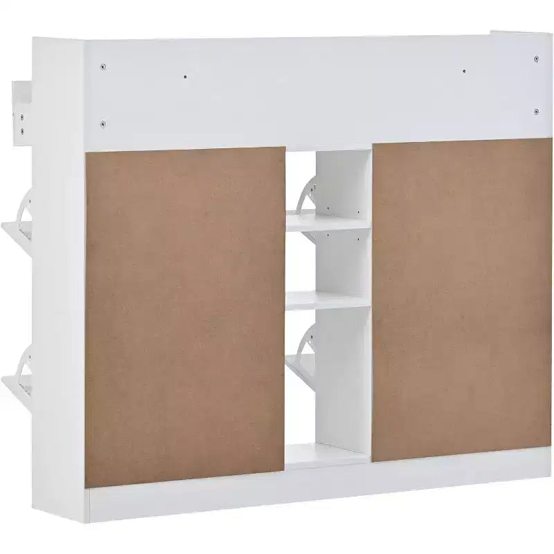 Meuble à chaussures moderne Acekool, Organisateur de chaussures à 3 tiroirs basculants, Peut contenir 19 paires, Rangement d'entrée, 128,8x23,9x108 cm, Design minimaliste