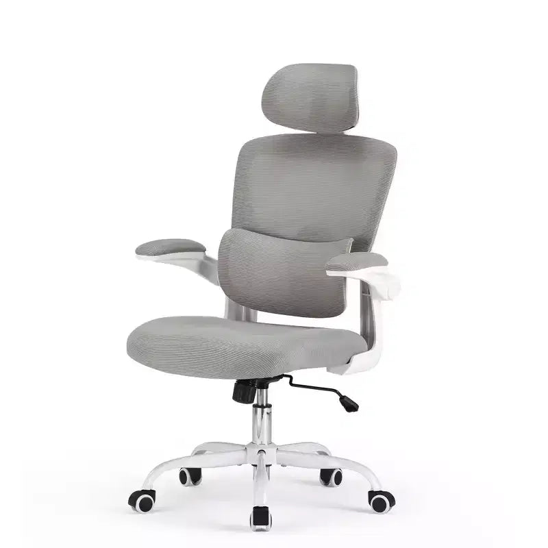 Chaise de bureau ergonomique MAYEERTY à dossier haut avec accoudoirs relevables et support lombaire réglable