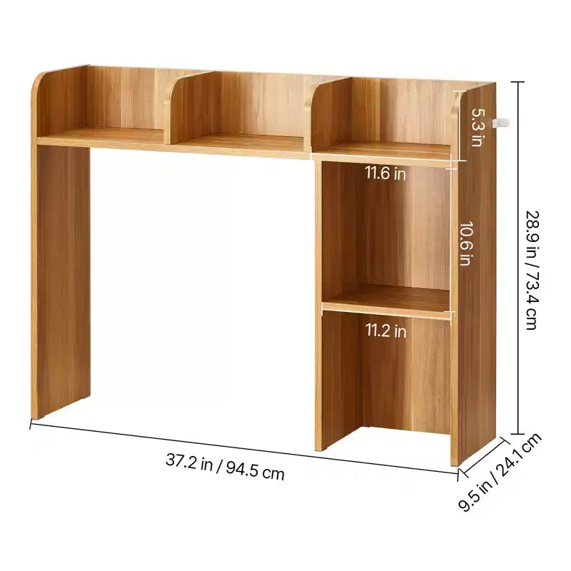Étagère de Bureau VEVOR, Organisateur de Rangement de Bureau en Bois à 2 Niveaux, 94,5 x 24,1 x 73,4 cm, Étagère de Rangement de Bureau en Bois, Marron