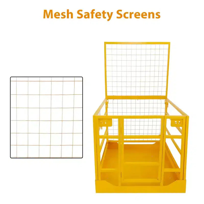 TROPOW Cage de sécurité pour chariot élévateur, panier de travail robuste de 43x45 pouces avec harnais - charge de 1300 LB pour 2 personnes