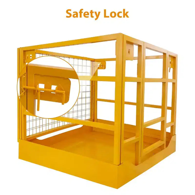 TROPOW Cage de sécurité pour chariot élévateur, panier de travail robuste de 43x45 pouces avec harnais - charge de 1300 LB pour 2 personnes