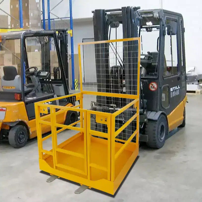 TROPOW Cage de sécurité pour chariot élévateur, panier de travail robuste de 43x45 pouces avec harnais - charge de 1300 LB pour 2 personnes