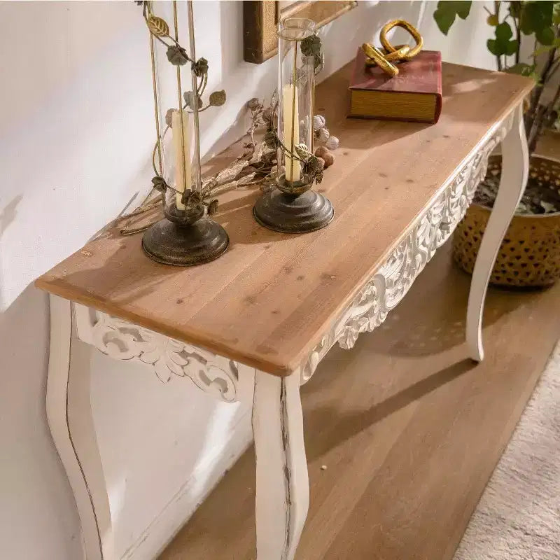 GDFStudio Yves - Console de style français avec détails sculptés et pieds incurvés