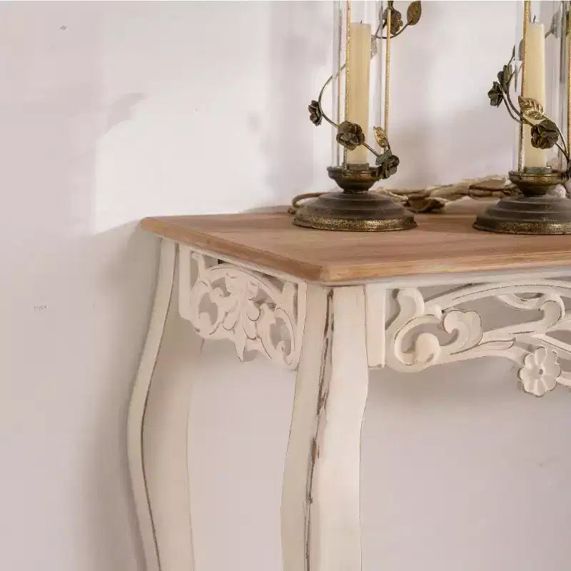 GDFStudio Yves - Console de style français avec détails sculptés et pieds incurvés