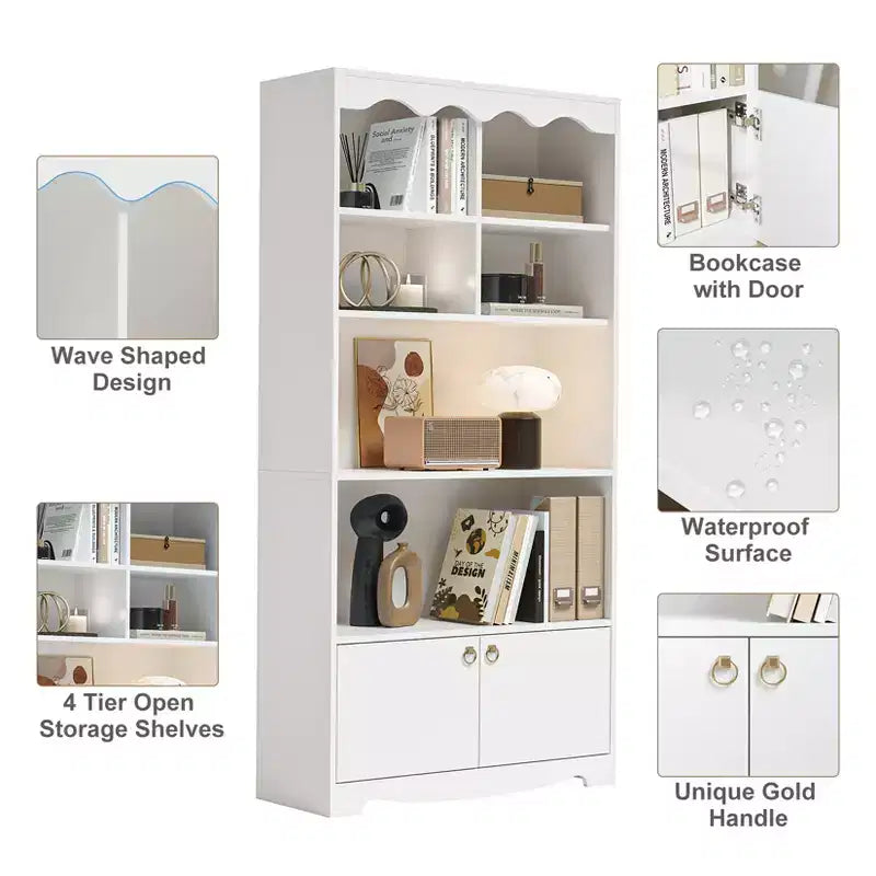 Bibliothèque et étagère à 5 niveaux, grande étagère de 160 cm de haut du sol au plafond pour bureau à domicile, étagère de rangement pour jouets, étagère de rangement pour livres