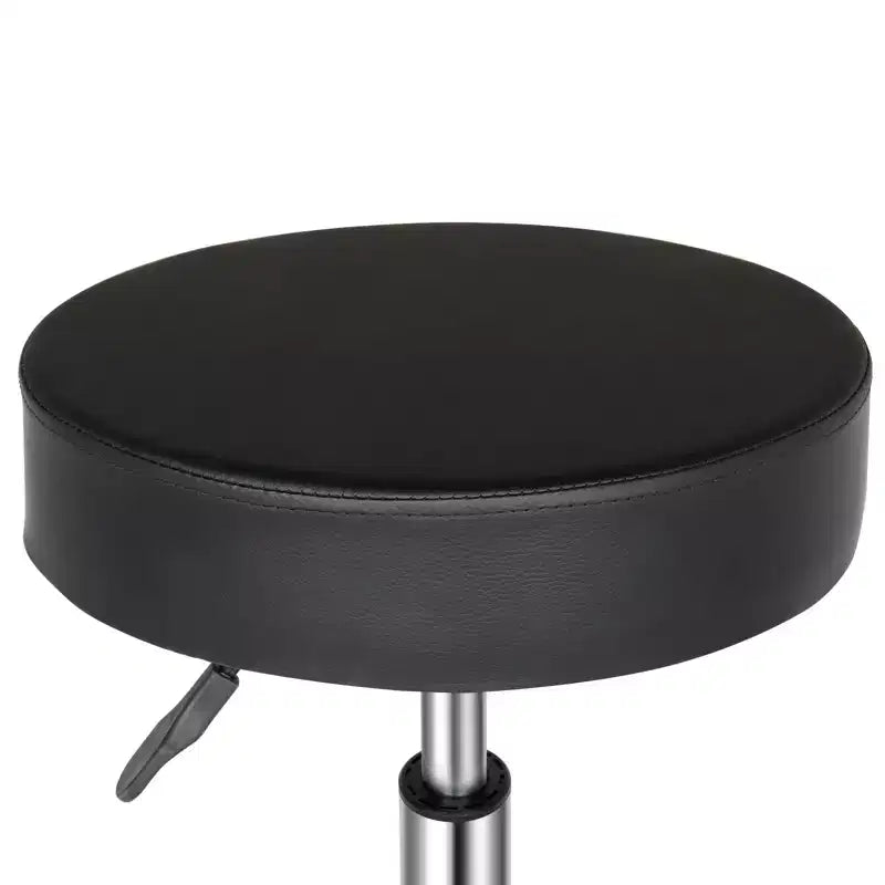 Tabouret de salon hydraulique en cuir PU noir, tabouret à roulettes réglable en hauteur pour spa, massage, chaise de bureau