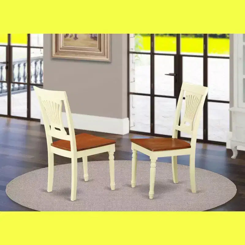 Chaise de salle à manger HomeStock style bord de mer avec siège en bois