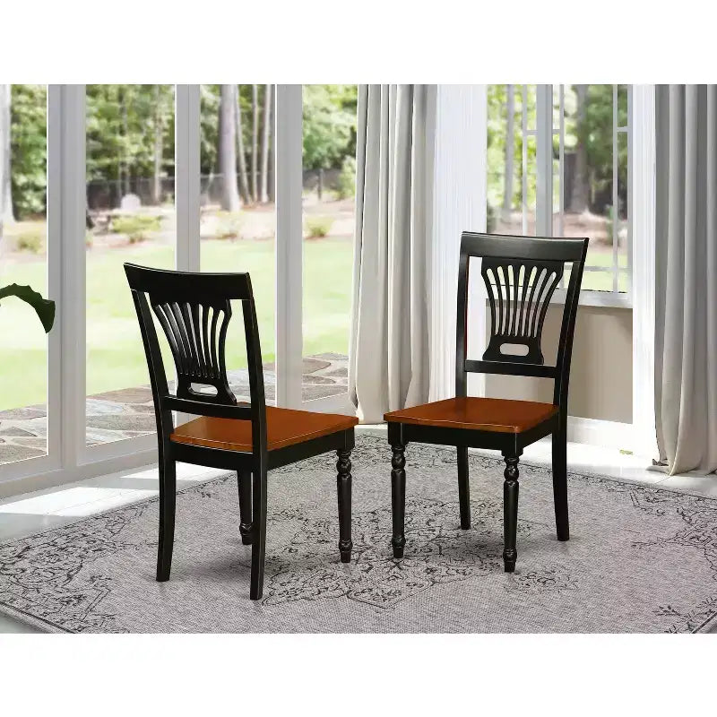 HomeStock Seaside Style Kitchen Dining Chair Wood Seat