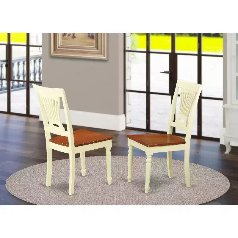 Chaise de salle à manger HomeStock style bord de mer avec siège en bois