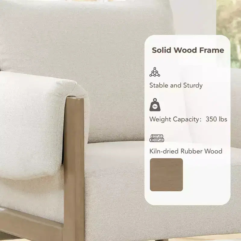 Fauteuil d'appoint moderne rembourré Spruce&Spring avec pieds en bois