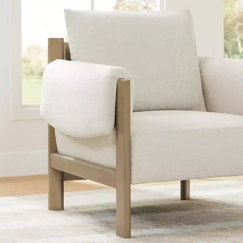 Fauteuil d'appoint moderne rembourré Spruce&Spring avec pieds en bois