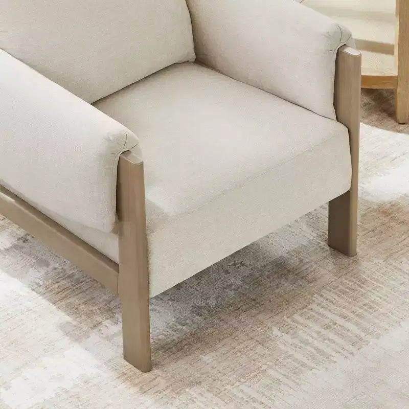 Fauteuil d'appoint moderne rembourré Spruce&Spring avec pieds en bois