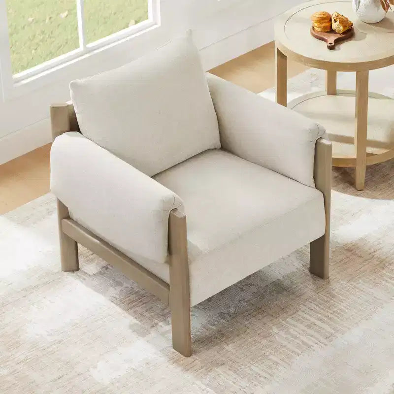 Fauteuil d'appoint moderne rembourré Spruce&Spring avec pieds en bois