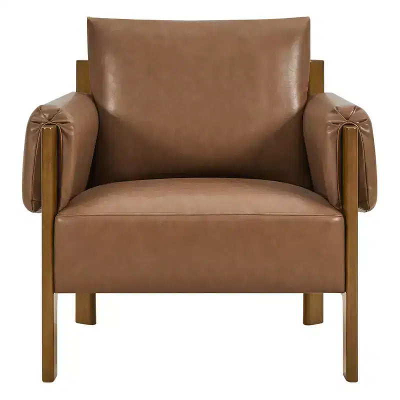 Fauteuil d'appoint moderne rembourré Spruce&Spring avec pieds en bois
