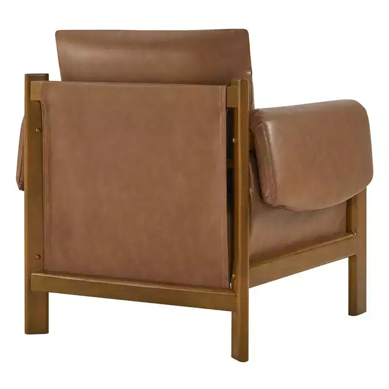 Fauteuil d'appoint moderne rembourré Spruce&Spring avec pieds en bois