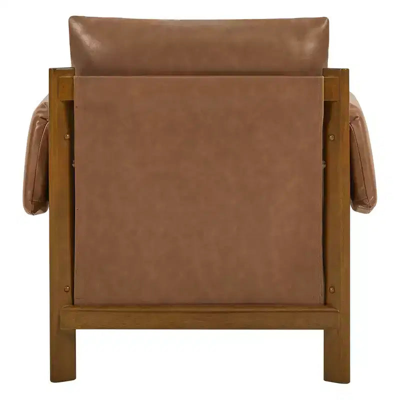 Fauteuil d'appoint moderne rembourré Spruce&Spring avec pieds en bois