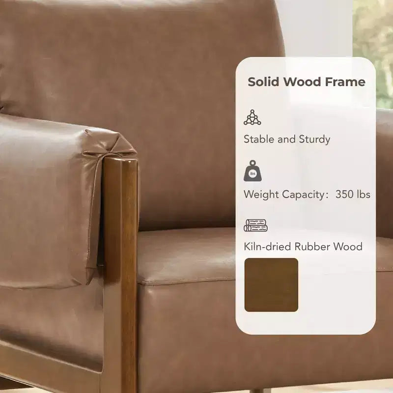Fauteuil d'appoint moderne rembourré Spruce&Spring avec pieds en bois