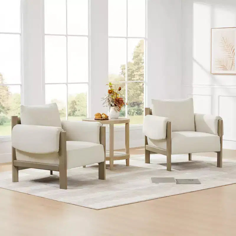 Fauteuil d'appoint moderne rembourré Spruce&Spring avec pieds en bois