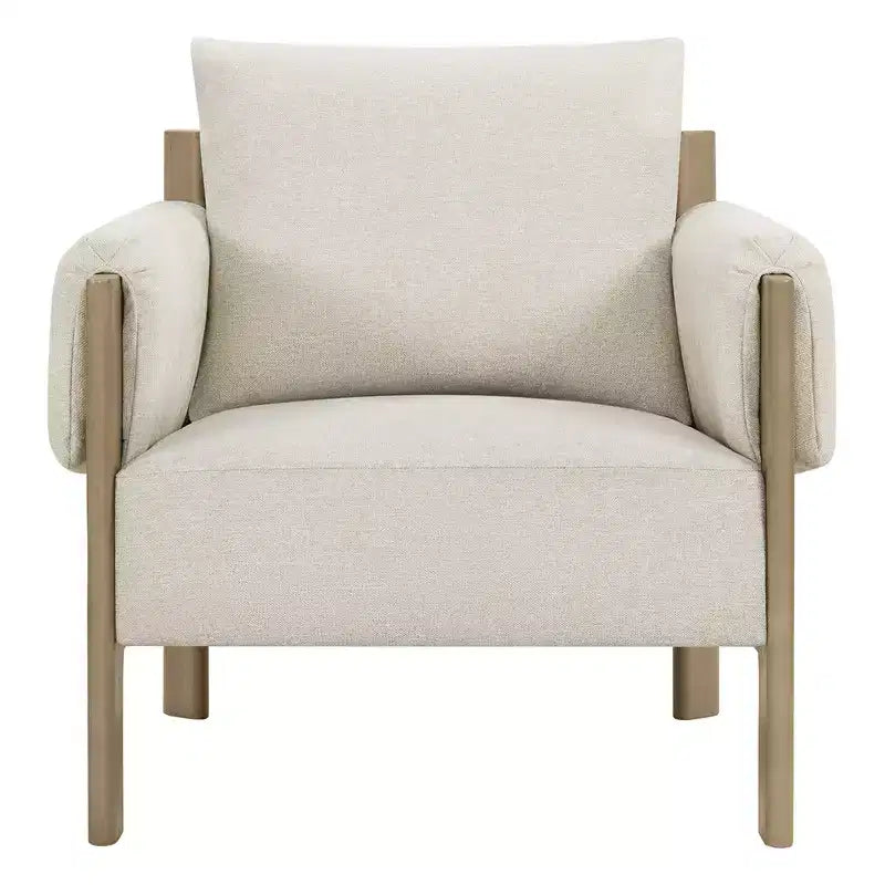 Fauteuil d'appoint moderne rembourré Spruce&Spring avec pieds en bois
