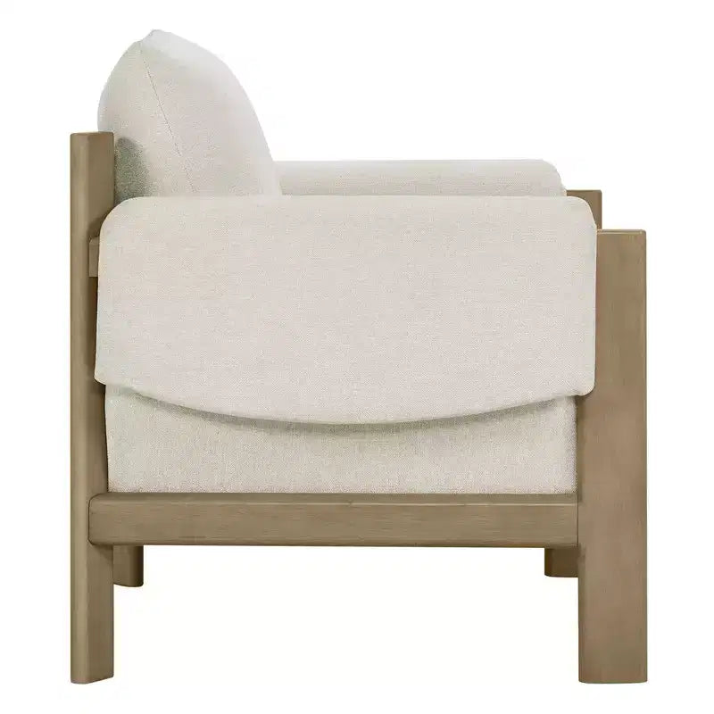 Fauteuil d'appoint moderne rembourré Spruce&Spring avec pieds en bois