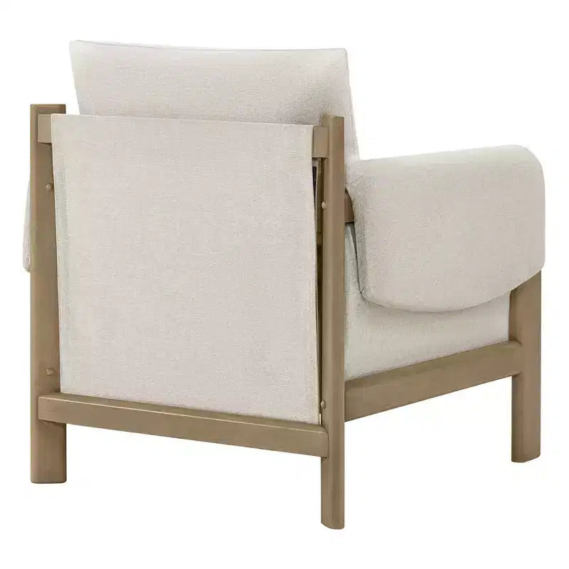 Fauteuil d'appoint moderne rembourré Spruce&Spring avec pieds en bois