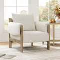 Spruce&Spring Modern Upholstered Accent Arm Chair with Wood Legs