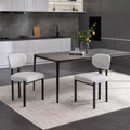 PexFix Modern Dining Room Chairs Set of 2 Mid-Century Upholstered Boucle Kitchen Dining Chairs Accent Side Chairs with Black Metal Legs Beige