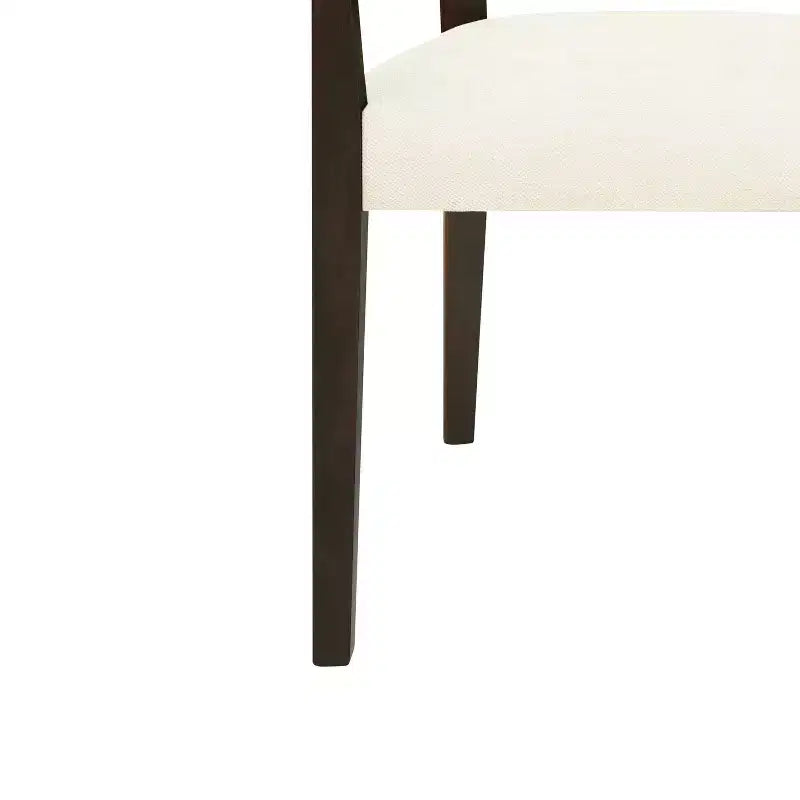 PexFix 2 chaises de salle à manger modernes rembourrées en tissu, chaises de salle à manger à dossier en rotin, chaises d'appoint de cuisine avec pieds en bois massif, marron foncé