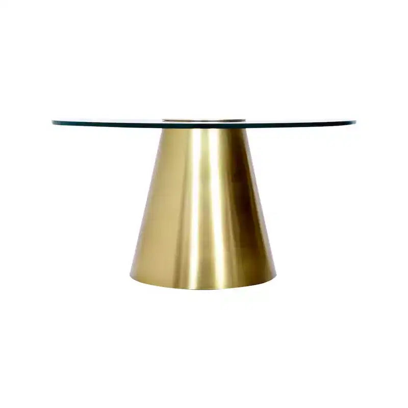 Meridian Furniture, Table basse Glassimo Doré Brossé