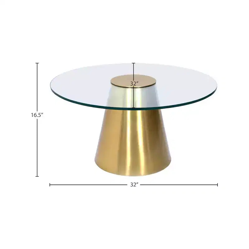 Meridian Furniture, Table basse Glassimo Doré Brossé