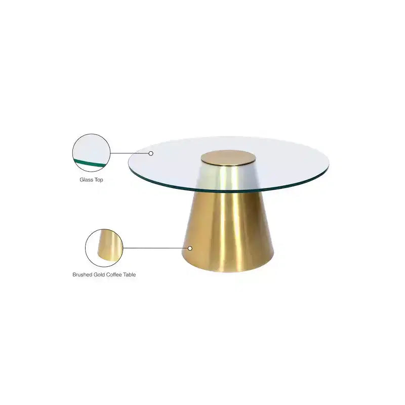 Meridian Furniture, Table basse Glassimo Doré Brossé