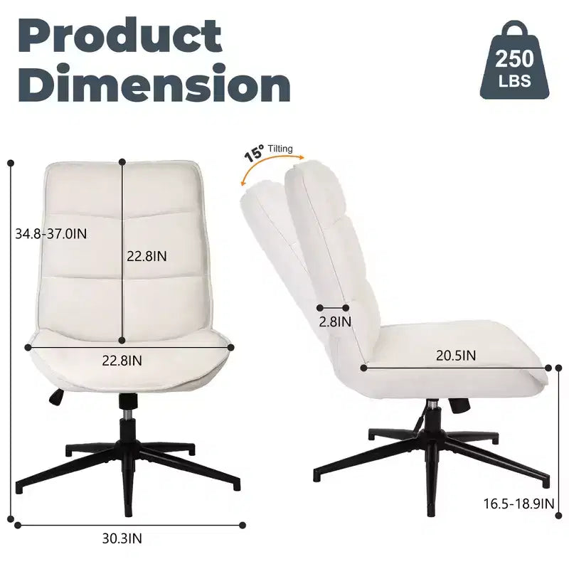 Fauteuil d'appoint pivotant Homy Casa pour petits espaces, rembourré, beige