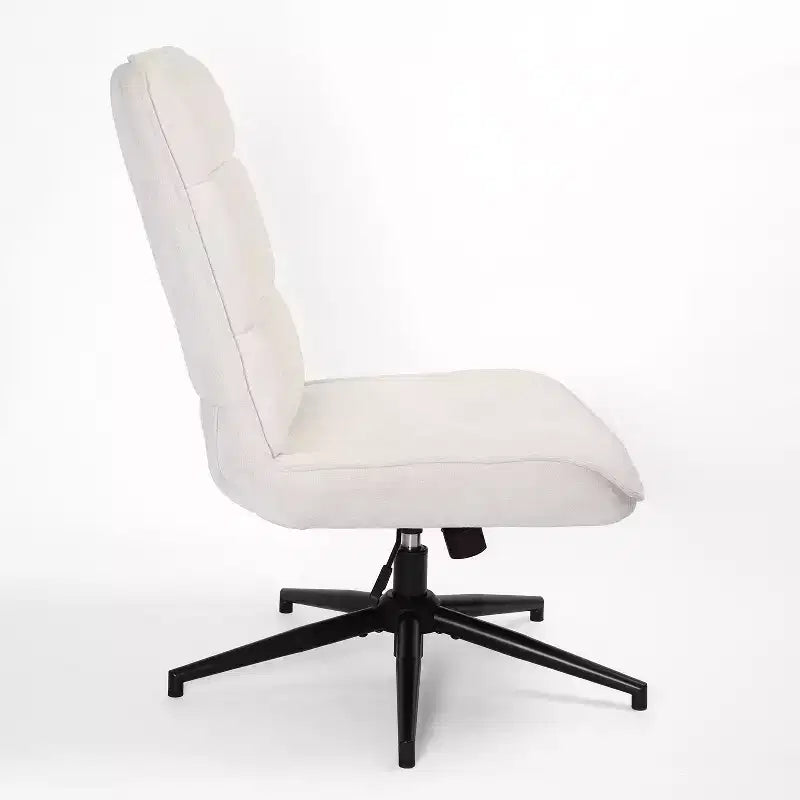 Fauteuil d'appoint pivotant Homy Casa pour petits espaces, rembourré, beige