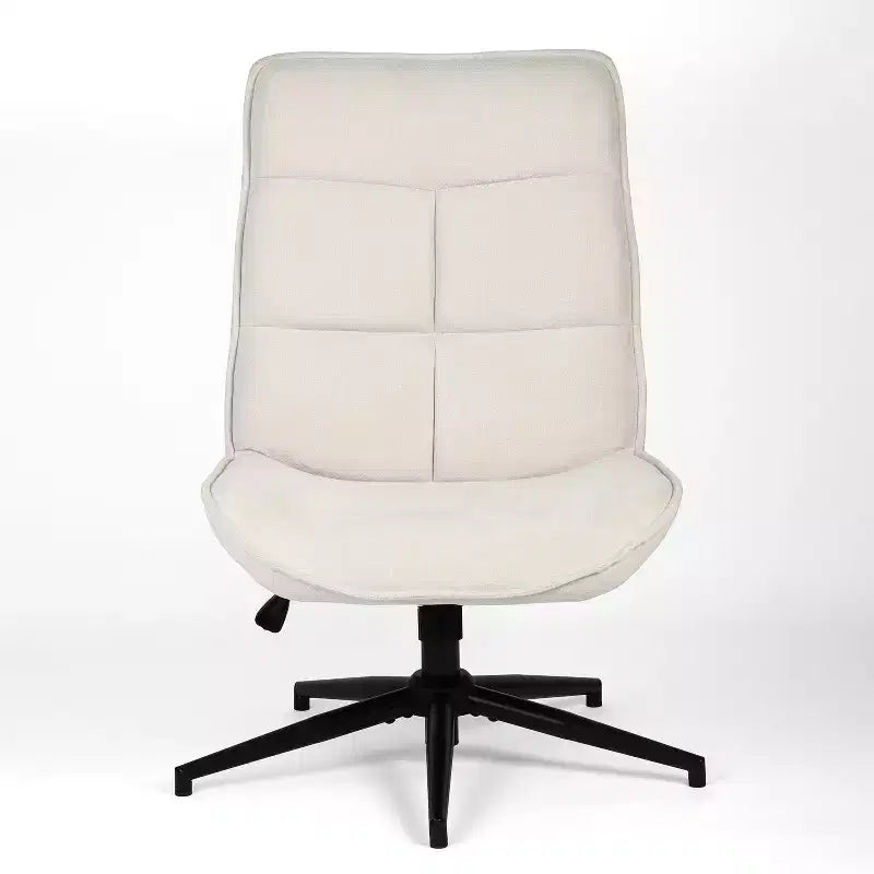 Fauteuil d'appoint pivotant Homy Casa pour petits espaces, rembourré, beige