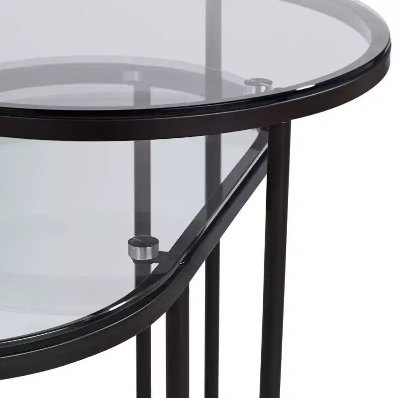 Tables gigognes Studio 55D Santa Maria en verre, lot de 2