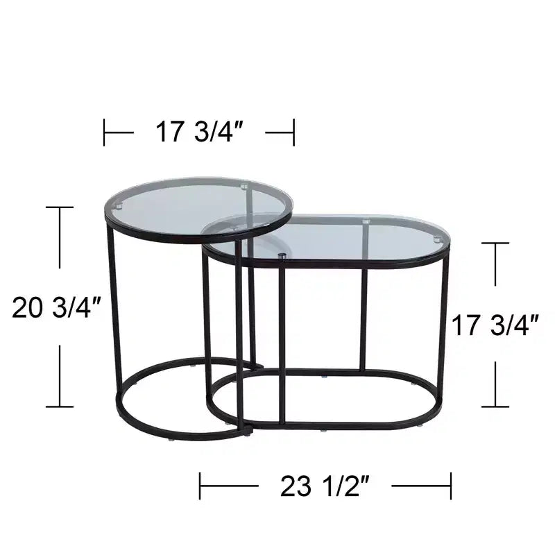 Tables gigognes Studio 55D Santa Maria en verre, lot de 2