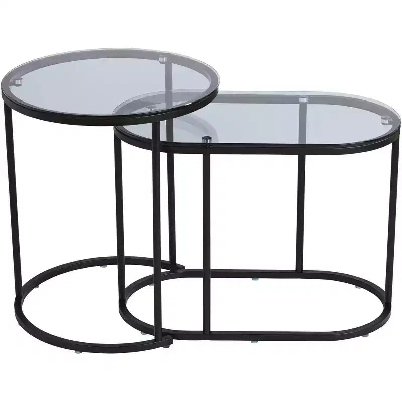 Tables gigognes Studio 55D Santa Maria en verre, lot de 2