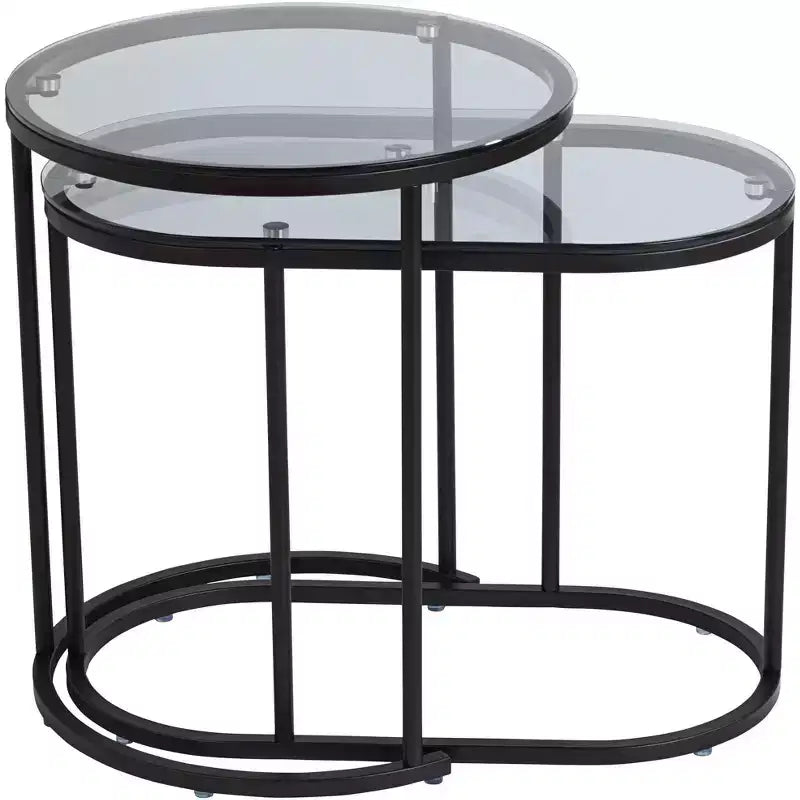 Tables gigognes Studio 55D Santa Maria en verre, lot de 2