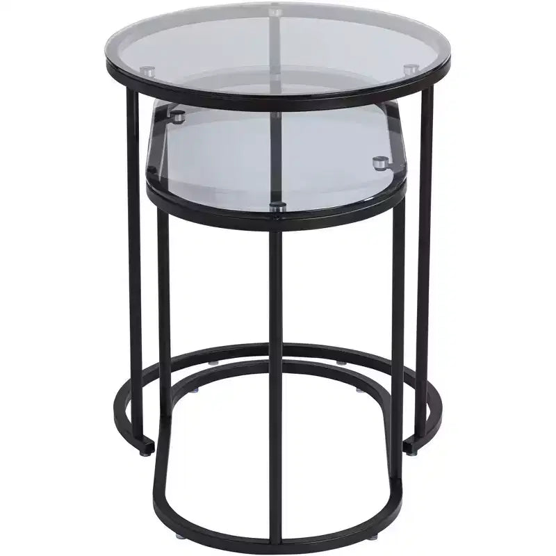 Tables gigognes Studio 55D Santa Maria en verre, lot de 2