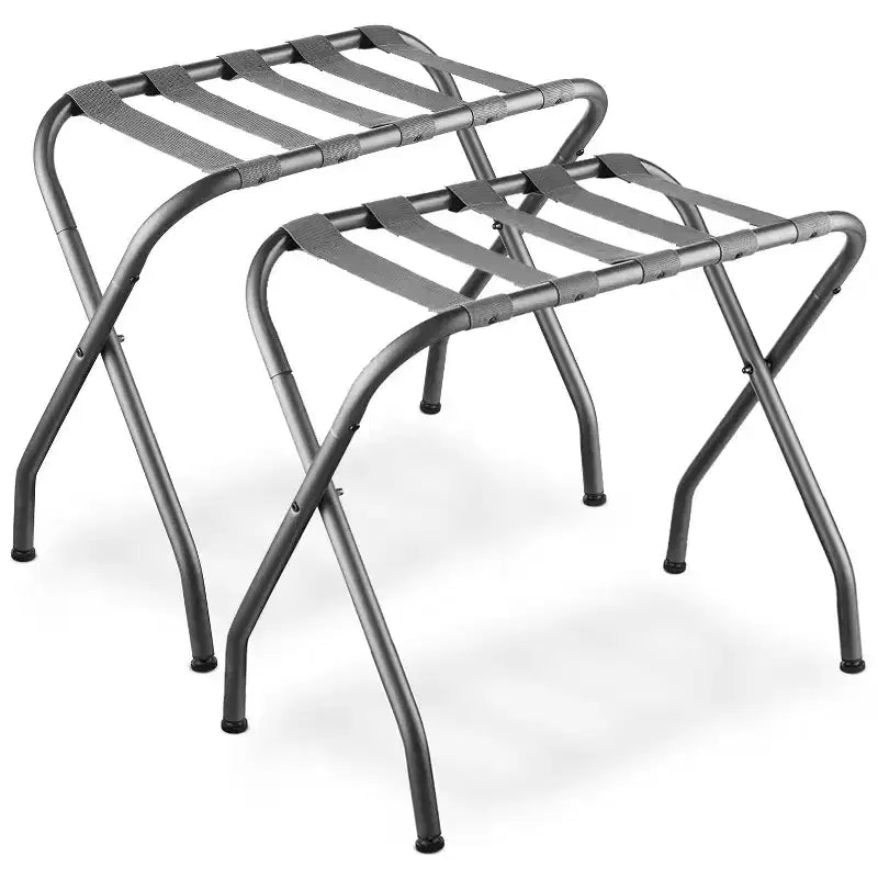 Bartnelli Pro Luxury 2-Pack Luggage Rack Foldable, Collapsible, Steel Rack - Gray